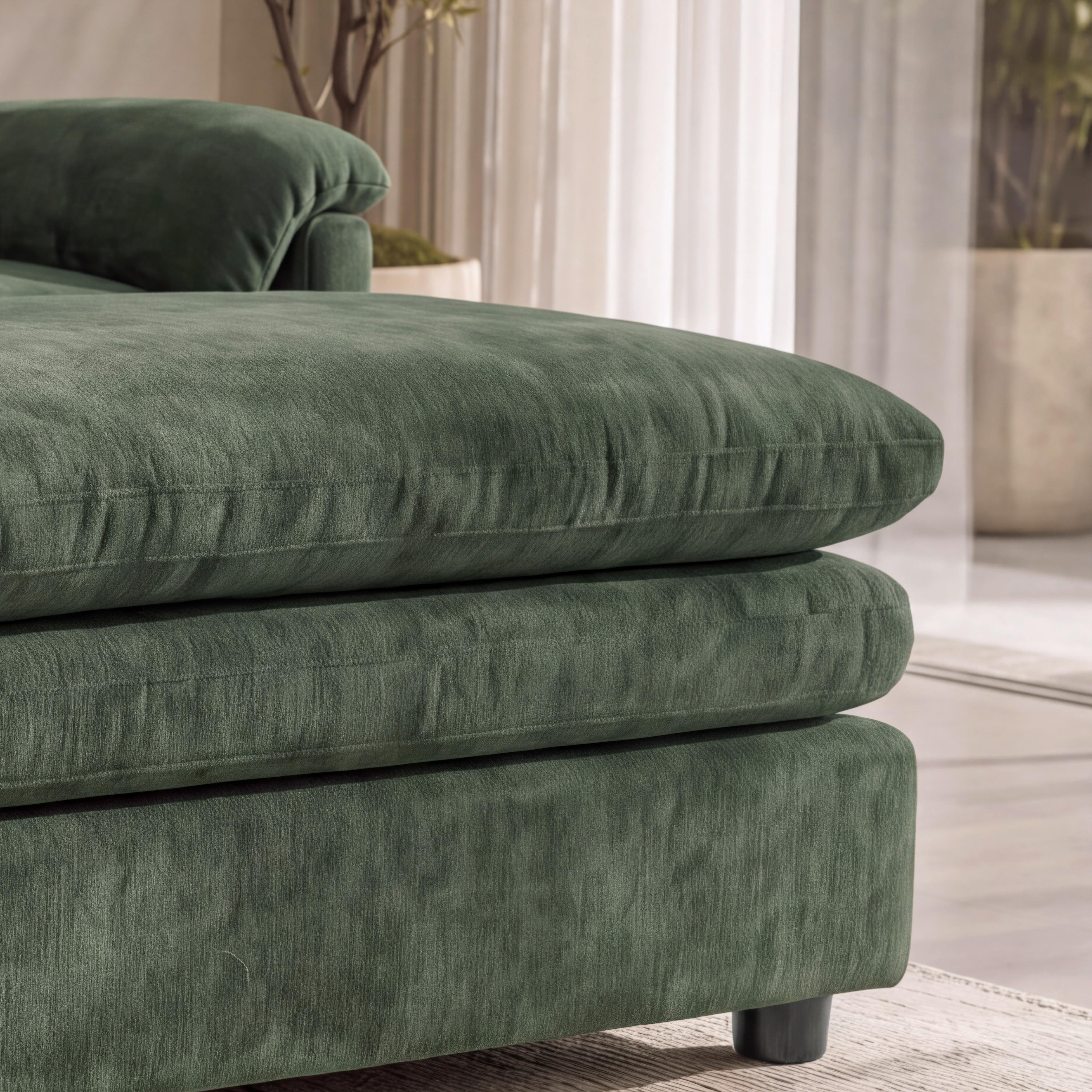 SOFFA ALESSIA - grön/svart, Modern, trä/textil (188/137cm) - Bessagi Home