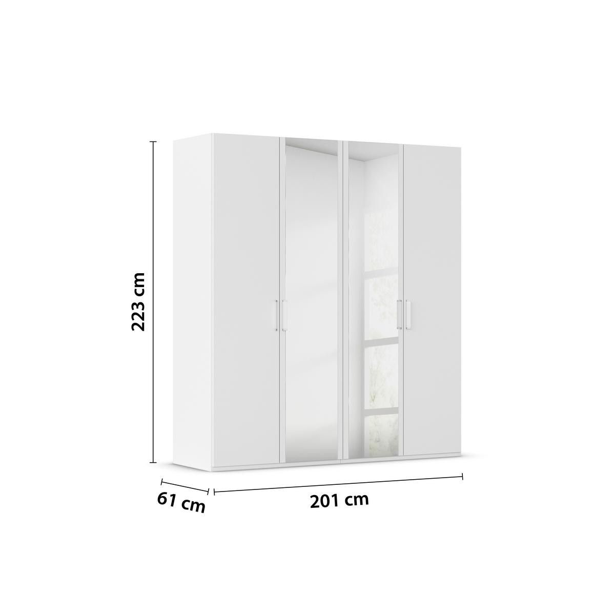 Omara S Klasičnimi Vrati Evelyn, Bela - bela, Design, umetna masa/steklo (201/223/60cm) - Novel