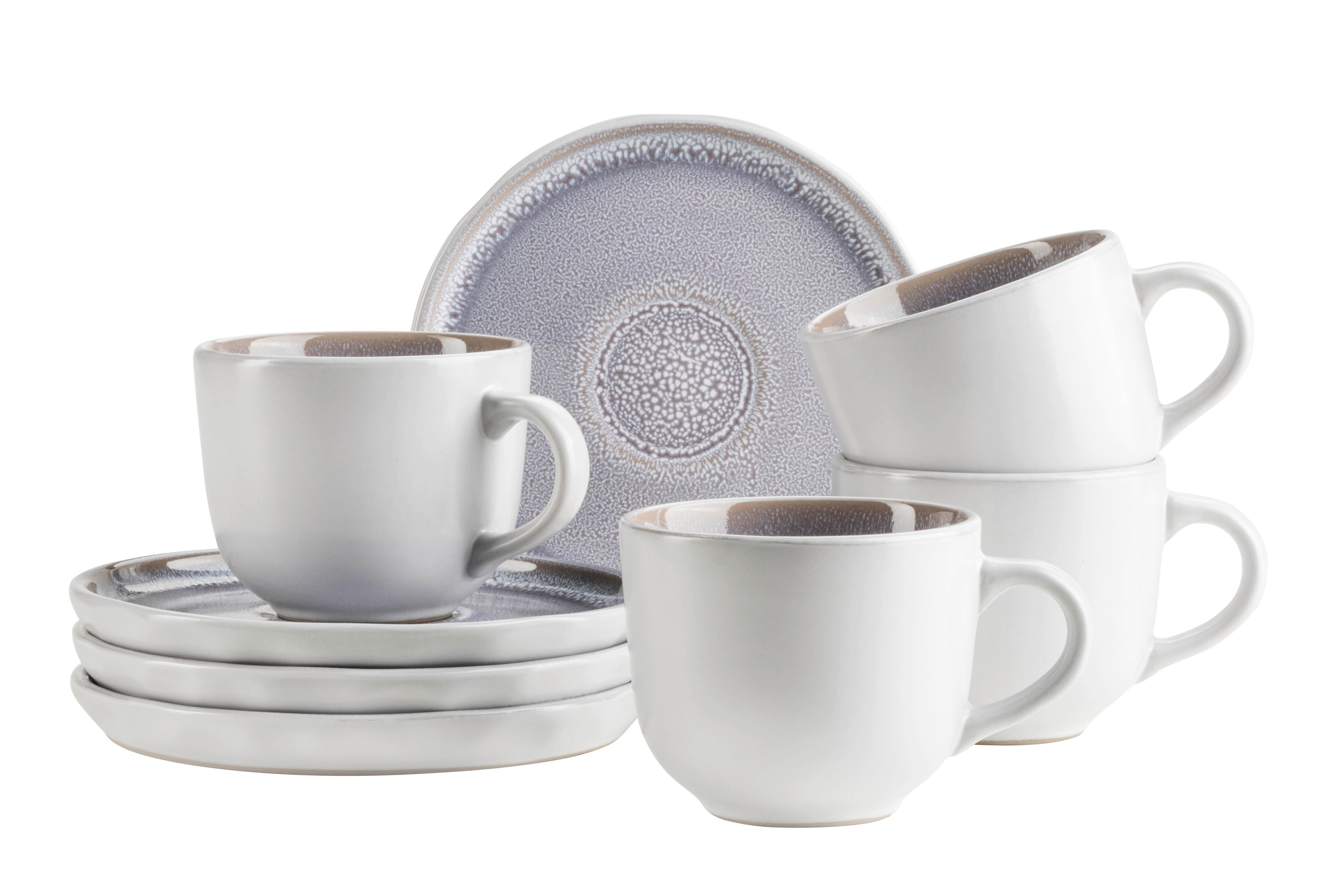 Tassenset 934507 Elea Tassenset - Weiss/Flieder, Basics, Keramik - Mäser
