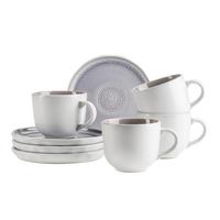 Tassenset 934507 Elea Tassenset - Weiss/Flieder, Basics, Keramik - Mäser