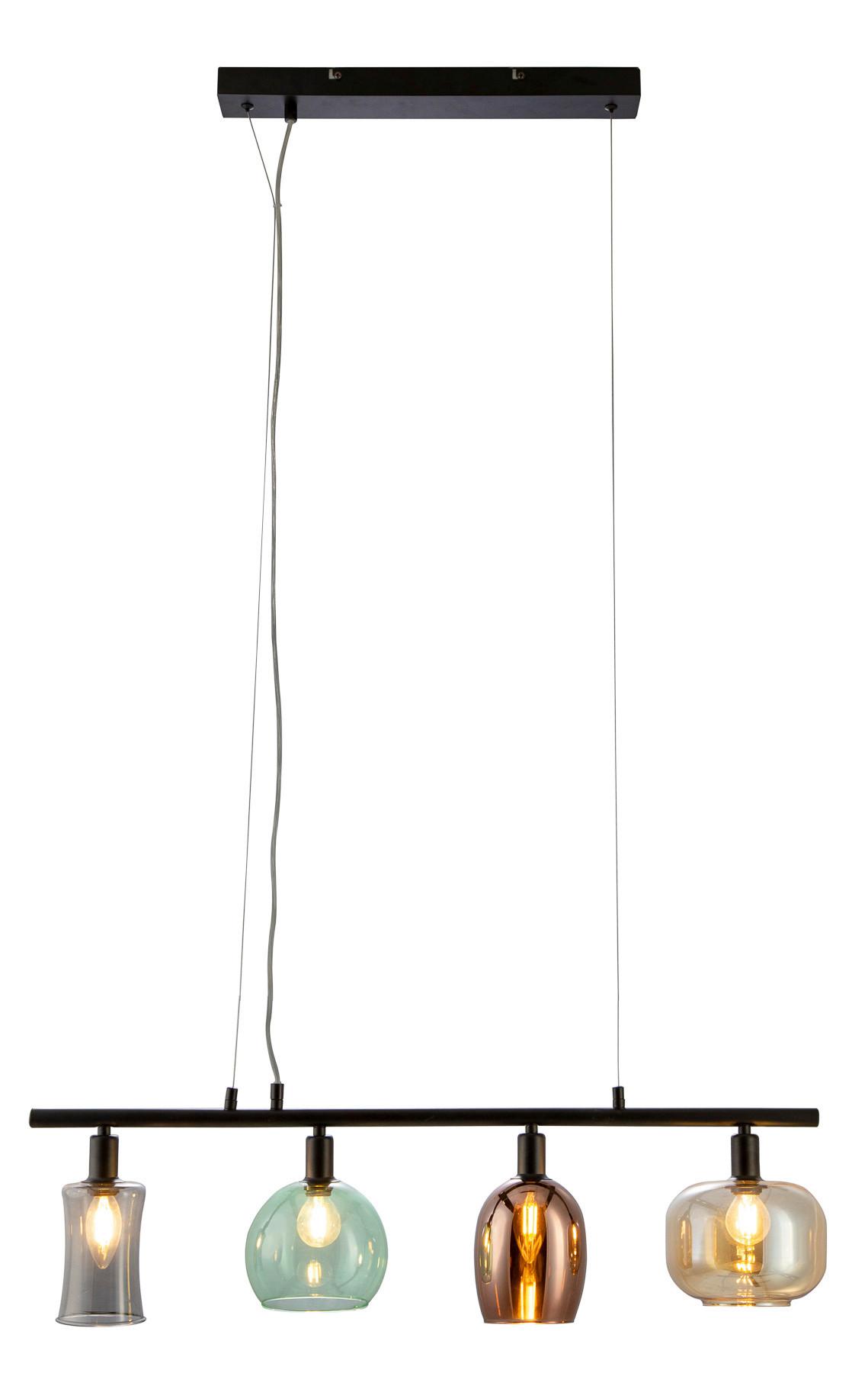 HÄNGELEUCHTE 30170408 TELESTO - Hellbraun/Braun, Trend, Glas/Metall (83/25/150cm) - Globo