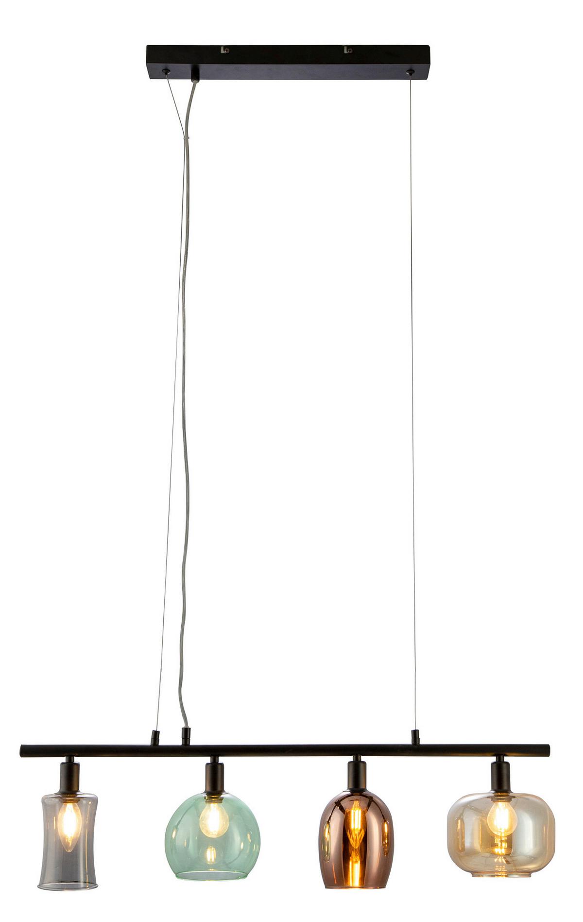 HÄNGELEUCHTE 30170408 TELESTO - Hellbraun/Braun, Trend, Glas/Metall (83/25/150cm) - Globo