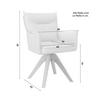 STOL MED ARMSTÖD LORELEI - ljusgrå/naturfärgad, Modern, trä/textil (58/87/63cm) - Bessagi Home