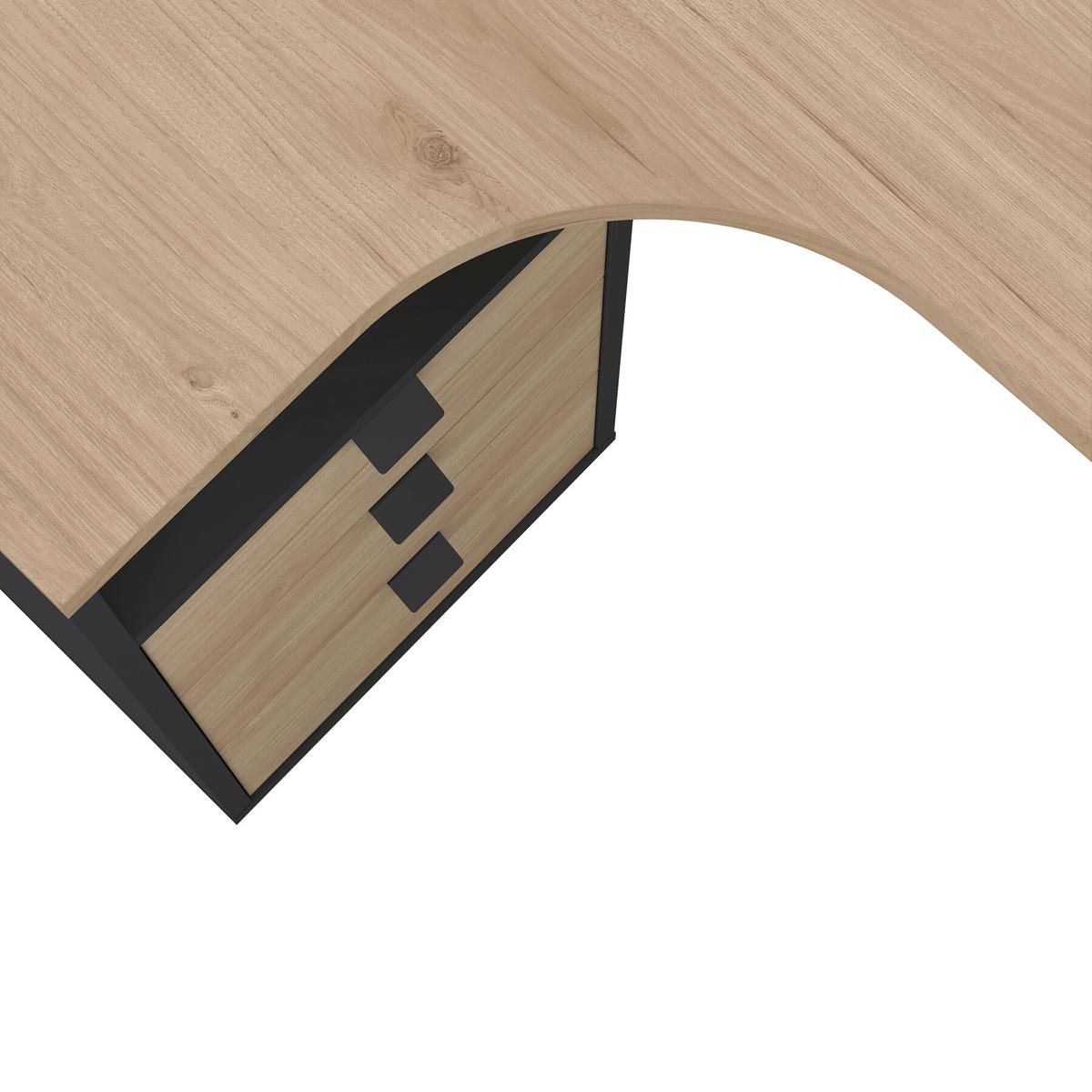 Kotna Pisalna Miza Sign, Siva, Barva Hrasta - siva/barve hrasta, Moderno, kovina/leseni material (150/99,6/75,6cm) - MID.YOU