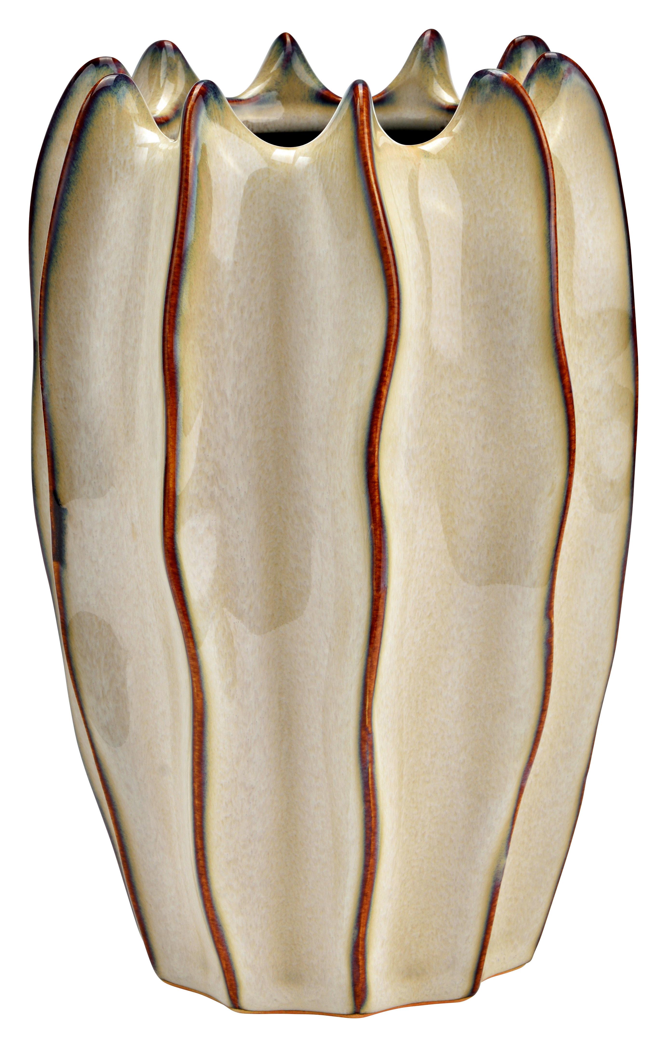 Vase aus Keramik Beige - Beige, Basics, Keramik (15,0/21,0/15,0cm)