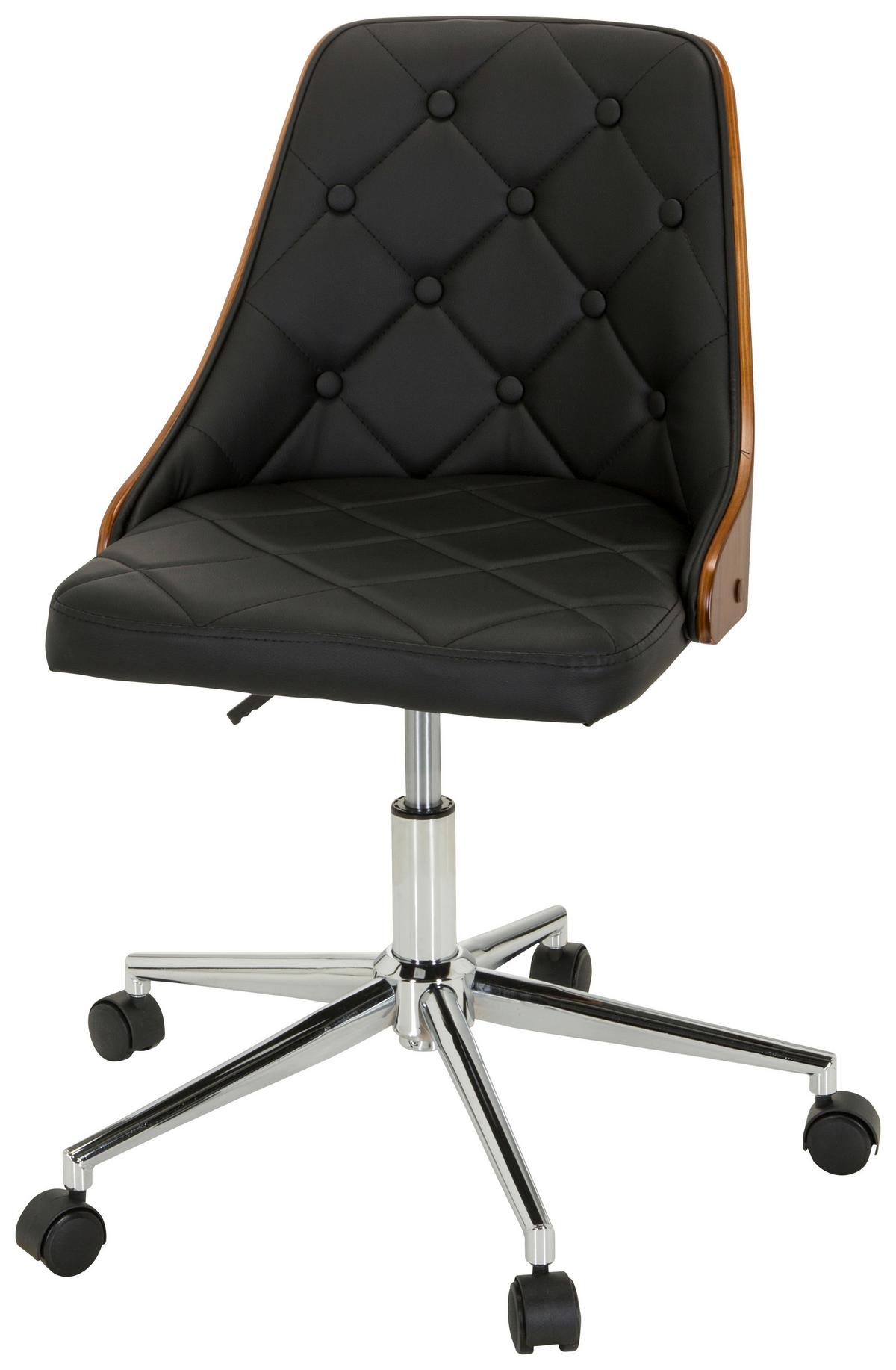 Vrtljivi Stol Cenca, Črna - barva tikovine/črna, Moderno, kovina/umetna masa (68/83cm) - MID.YOU