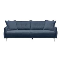 Bigsofa Kiss Dunkelblau - Chromfarben/Dunkelblau, Modern, Holz/Metall (241/90/117cm) - Mömax