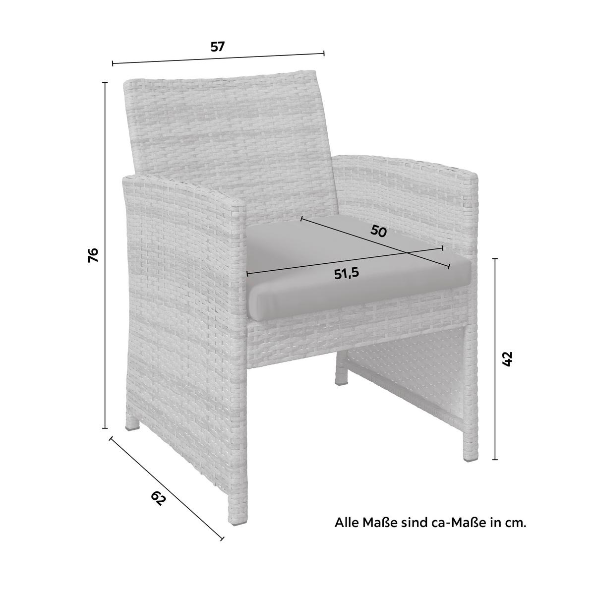 Vrtna Garnitura Michelle 2, Antracit, 4-Delno - antracit/svetlo siva, Basics, kovina/umetna masa (62/107/76cm)