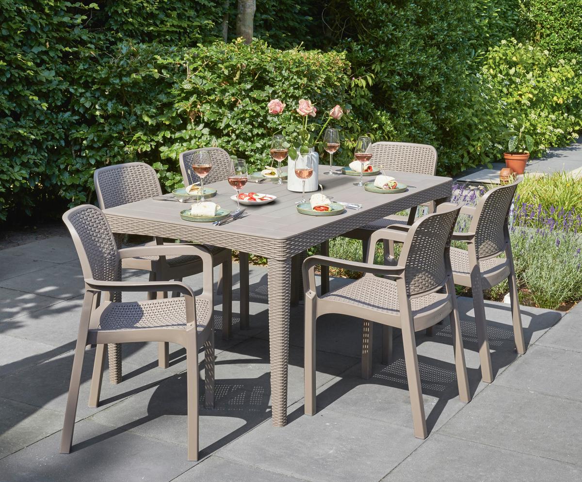Kerti Asztal Girona - cappuccino, Modern, műanyag (160/90/74cm) - Keter