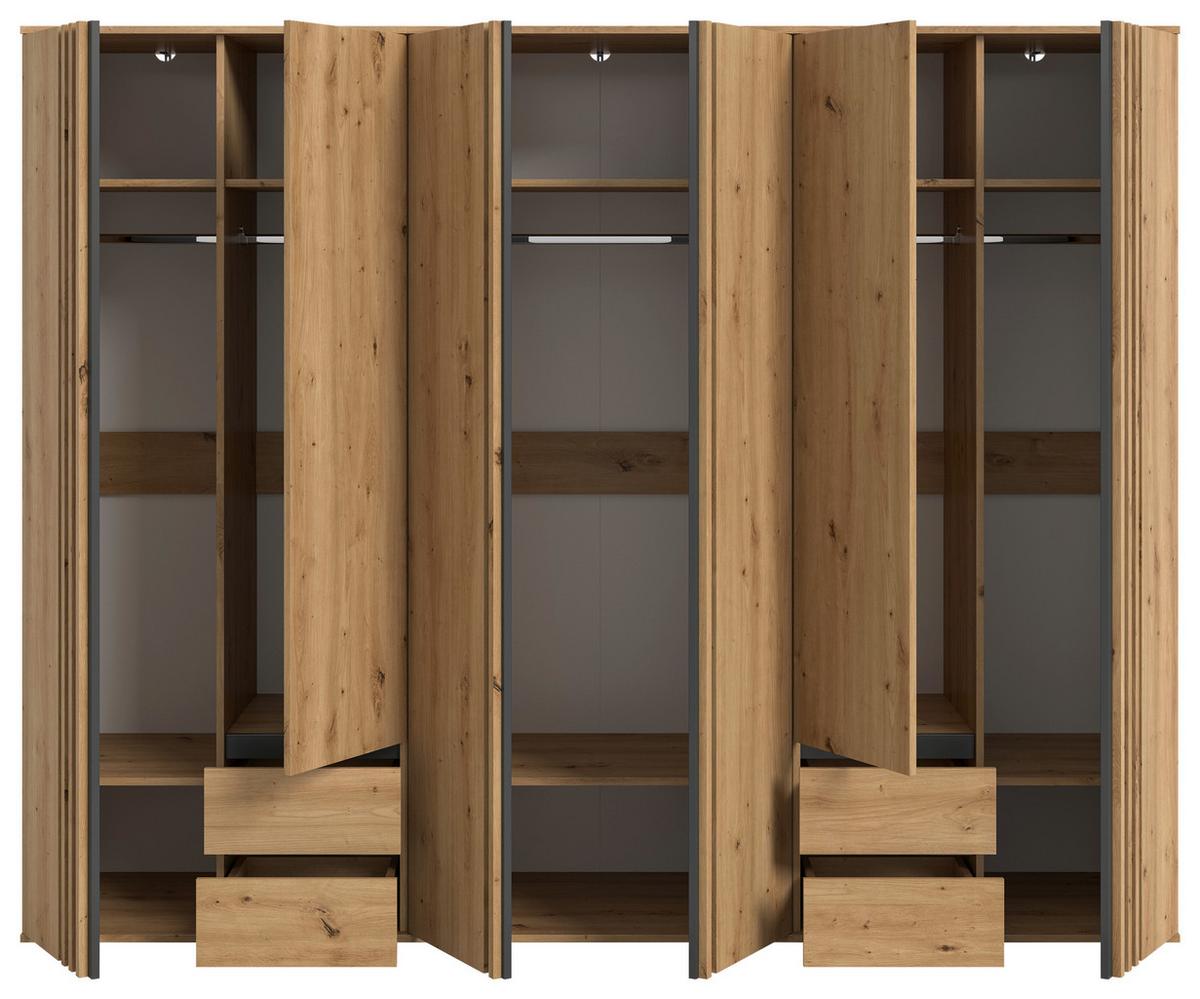 Drehtürenschrank TOFTA Eiche Artisan, Anthrazit - Anthrazit/Eiche Artisan, ROMANTIK / LANDHAUS, Holzwerkstoff (240/192/56cm) - Livetastic