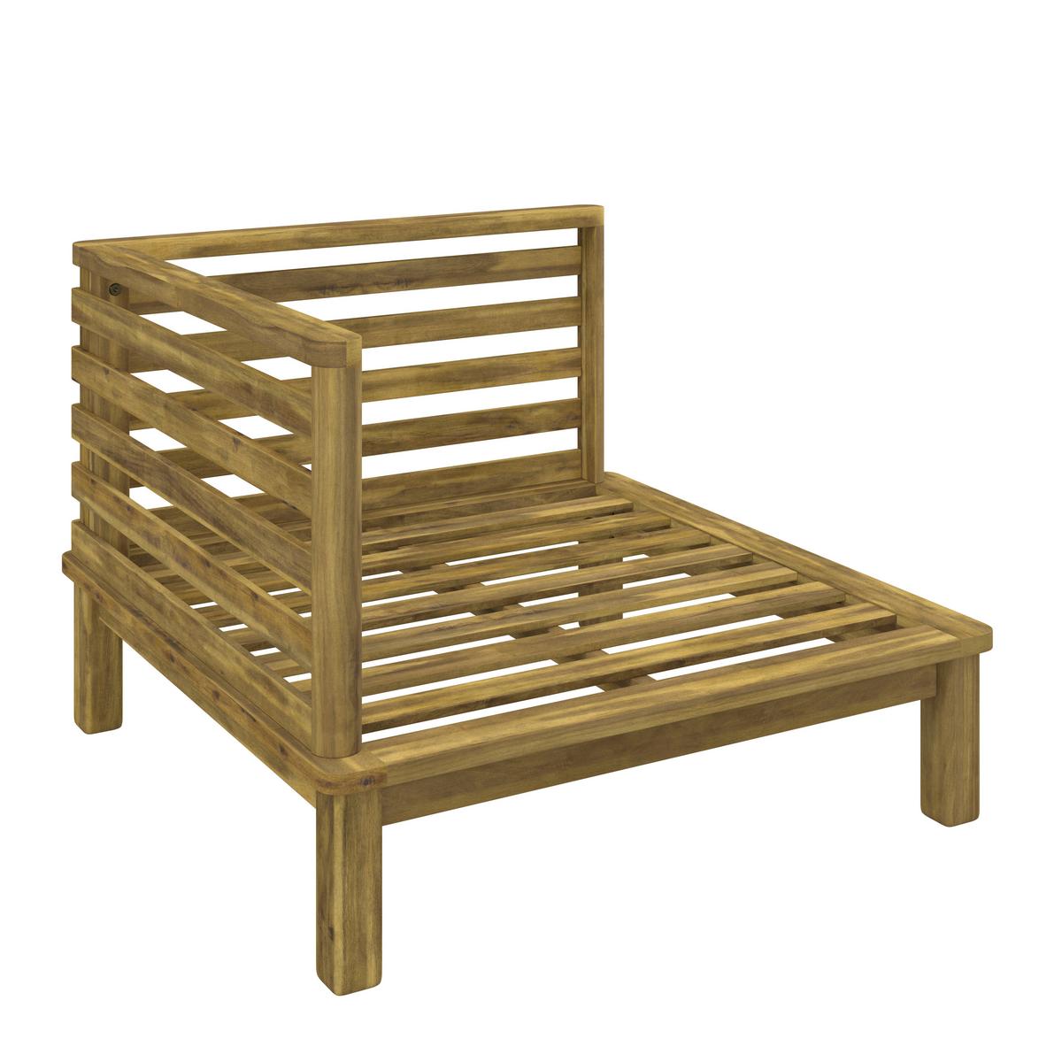 TARASOWY ELEMENT NAROŻNY LARIO - kolor akacjowy/greige, Natur, drewno (75/59/75cm) - Ambia Garden