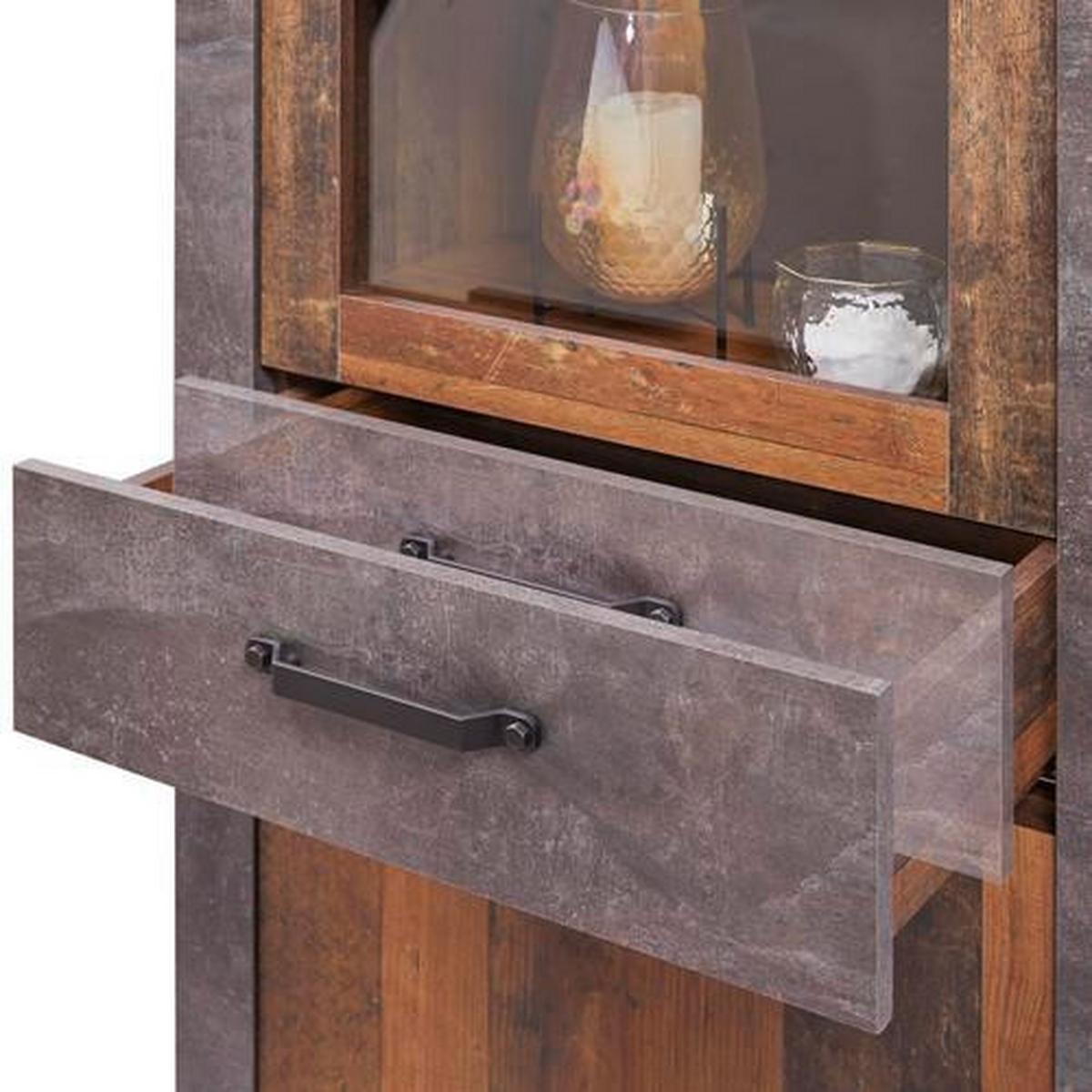 Ormar Ontario - boje hrasta/tamno siva, Trend, drvni materijal/plastika (71,4/200/41,5cm) - Modern Living
