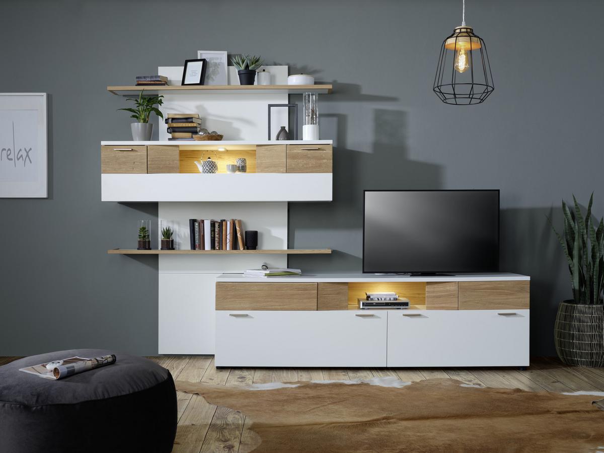 Wandpaneel in Weiß - Weiß, MODERN, Holzwerkstoff (150/204/25cm) - Premium Living