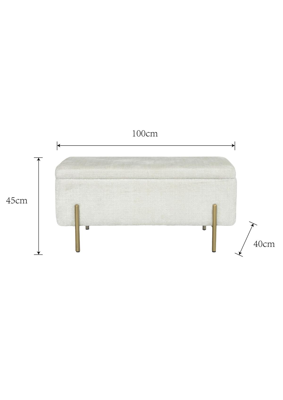 Tabure Lennon - bež/zlatne boje, Moderno, drvo/metal (100/45/40cm) - Mömax