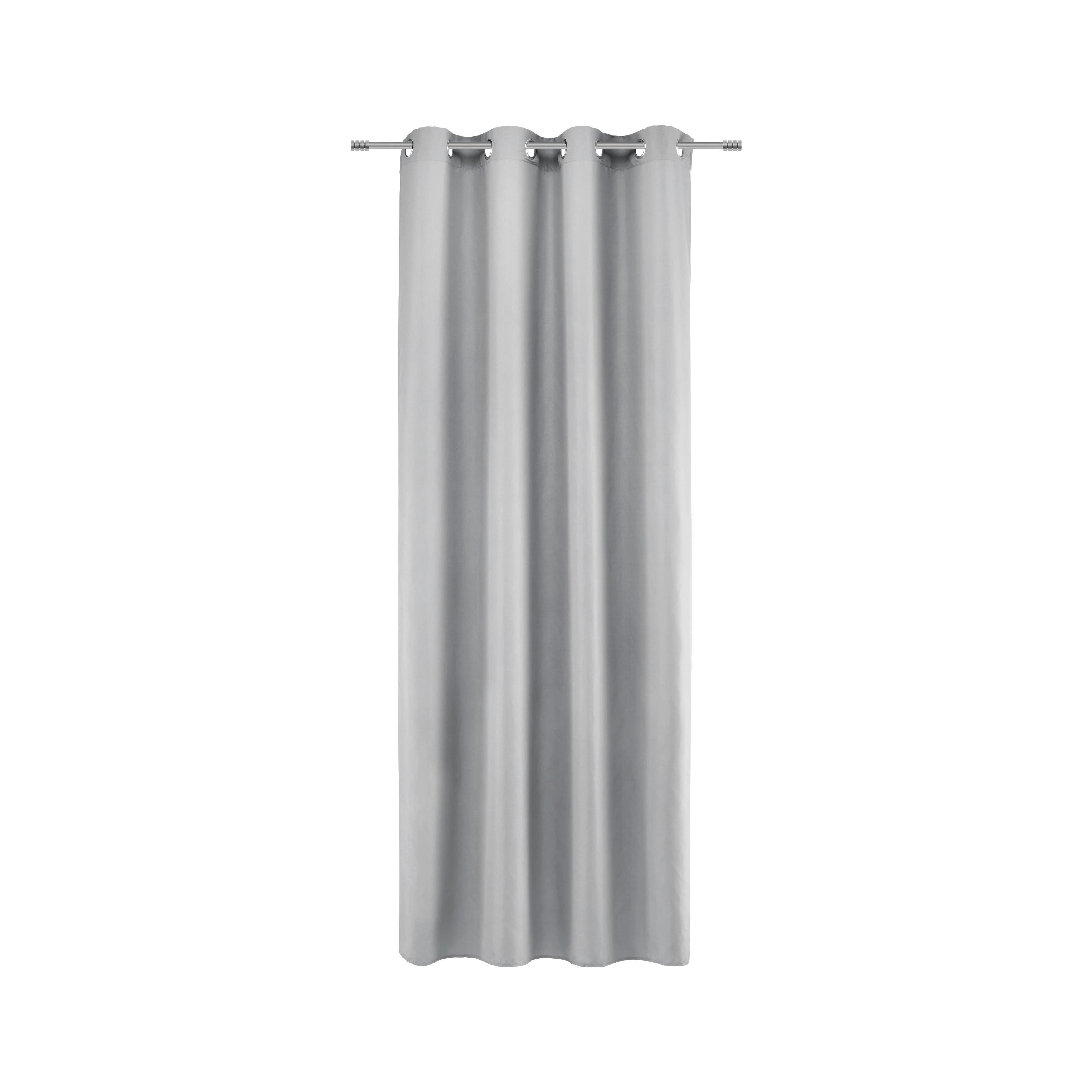 Zavesa Z Obročki Abby -Jub- - siva, Konvencionalno, tekstil (140/235cm) - Modern Living