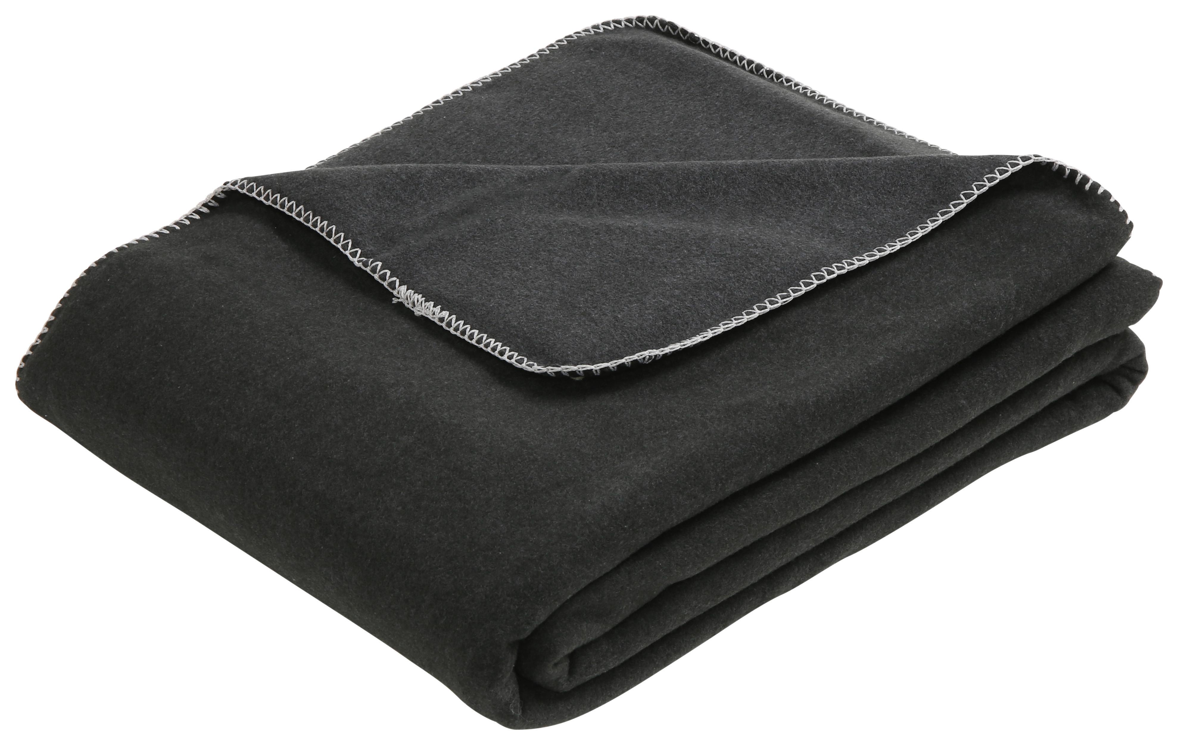 Pătură pufoasă Fay, cca. 150x200cm - negru, Modern, textil (150/200cm) - Modern Living