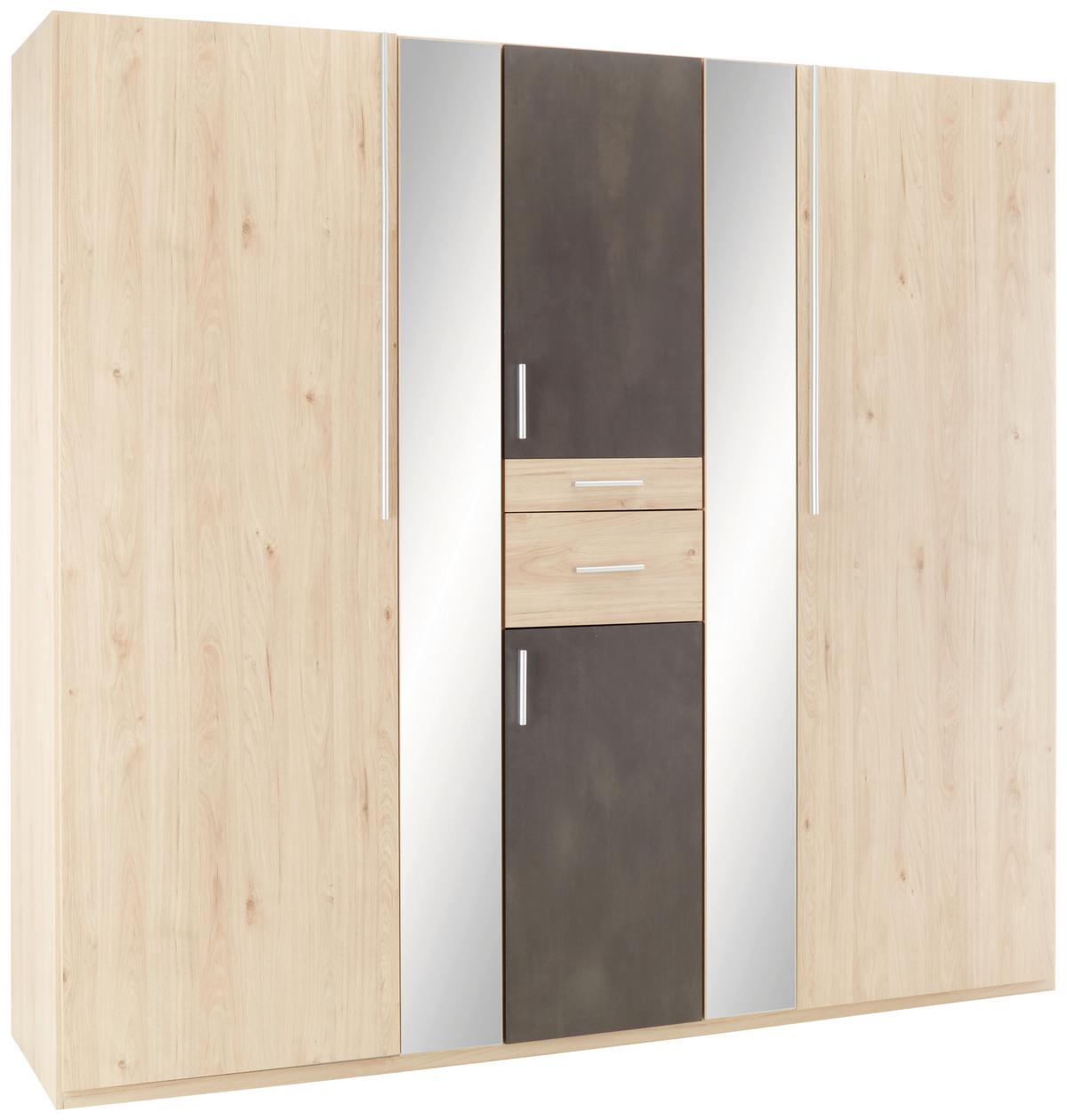 Ormar S Klasičnim Vratima Odessa - boje hrasta/boje aluminija, Konvencionalno, drvni materijal/plastika (225/208/58cm) - Modern Living