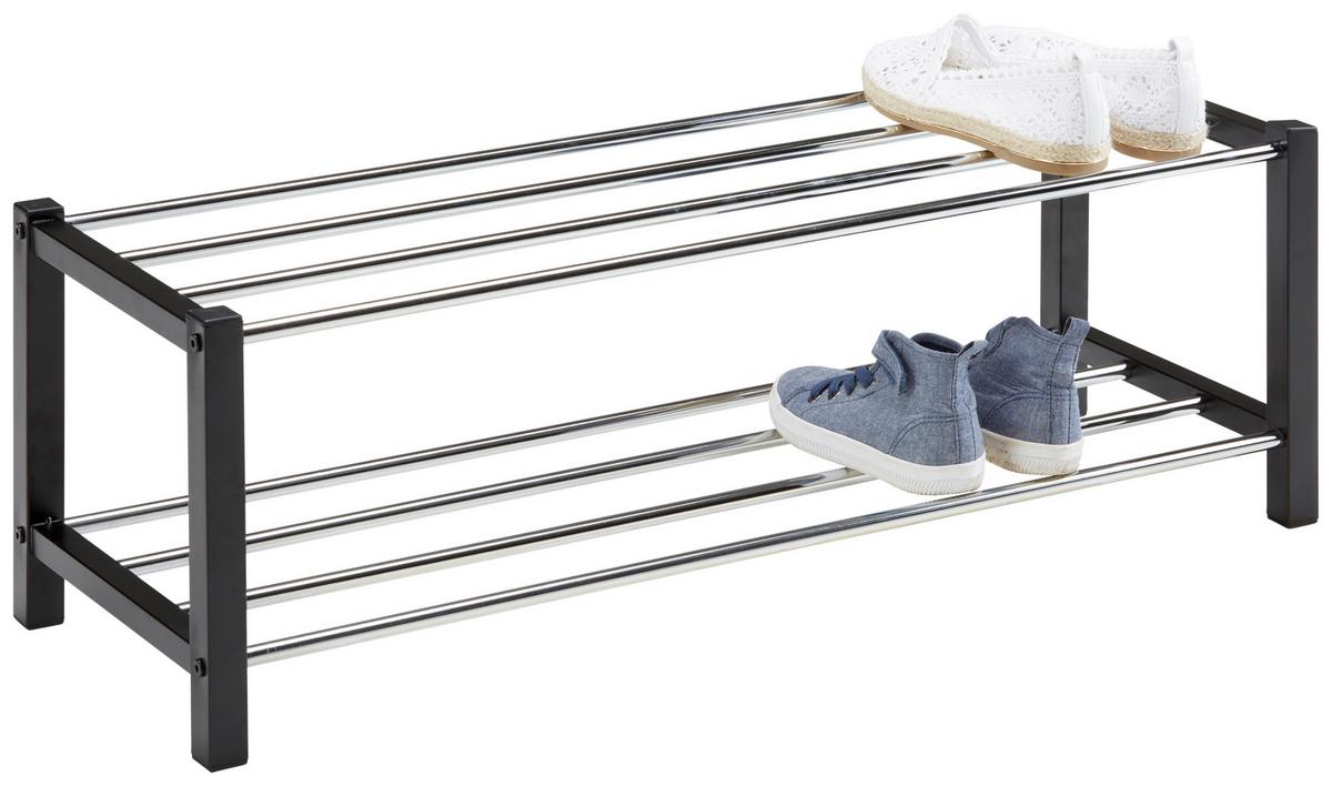 Cipőtároló Fekete-krómszínű Benny - krómszínű/fekete, Konventionell, fém (80/27/28,5cm) - Best Price