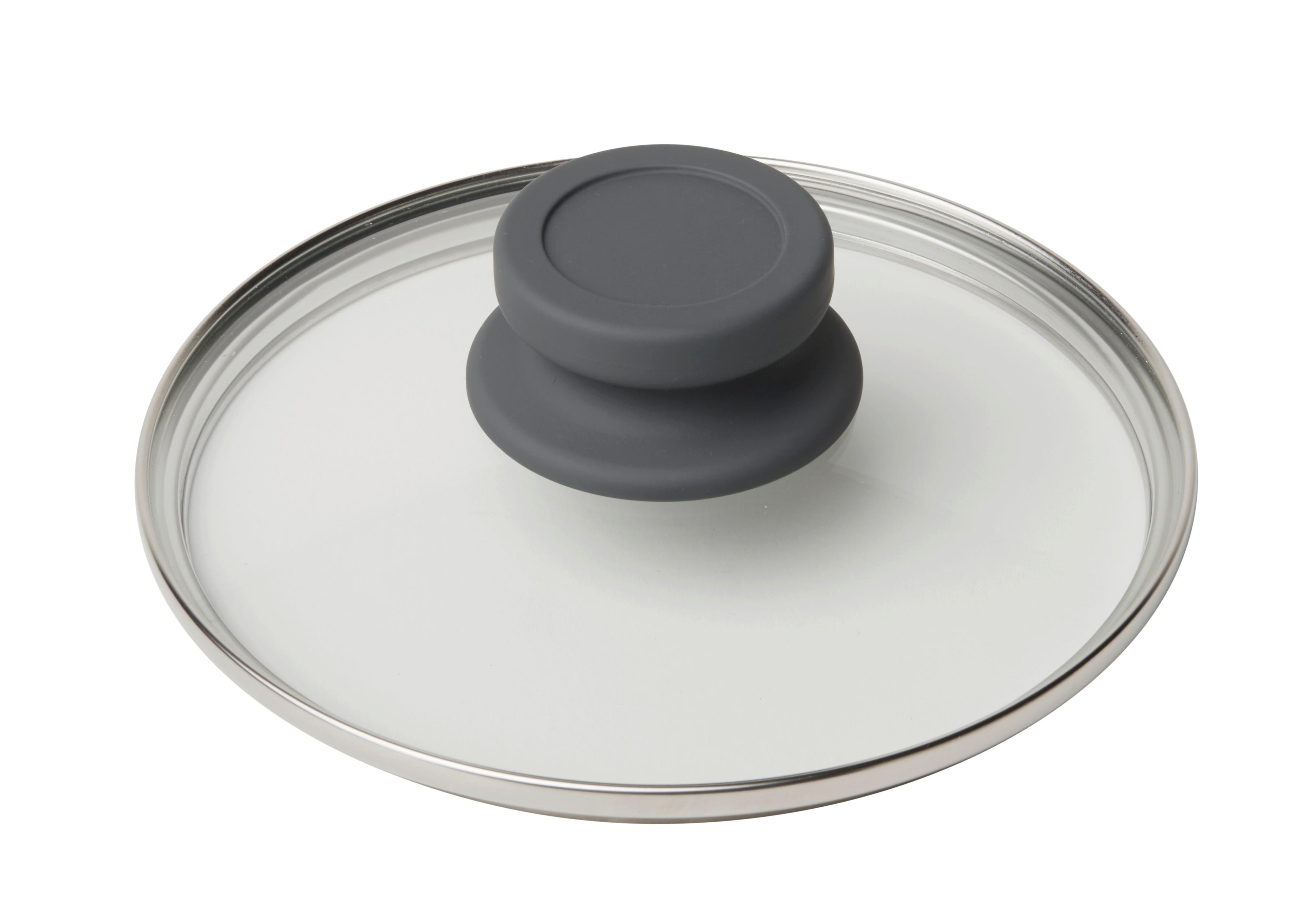 Deckel Basic Ø ca. 16cm - Klar/Silberfarben, Konventionell, Glas/Kunststoff (16cm) - Modern Living