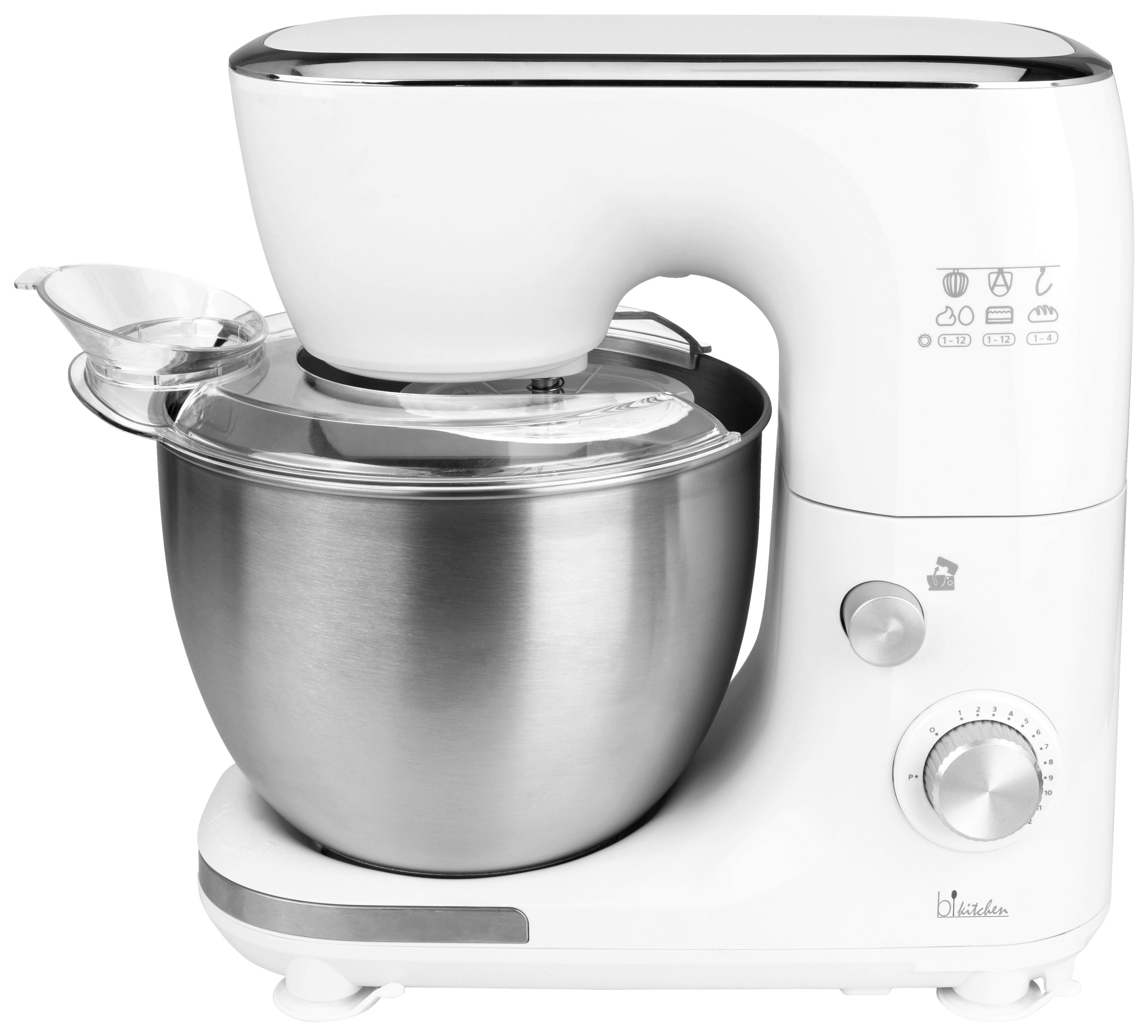 Küchenmaschine Bi Kitchen Mix 800 - Edelstahlfarben/Weiß, MODERN, Kunststoff/Metall (17,5/34,2/34,5cm) - Bikitchen