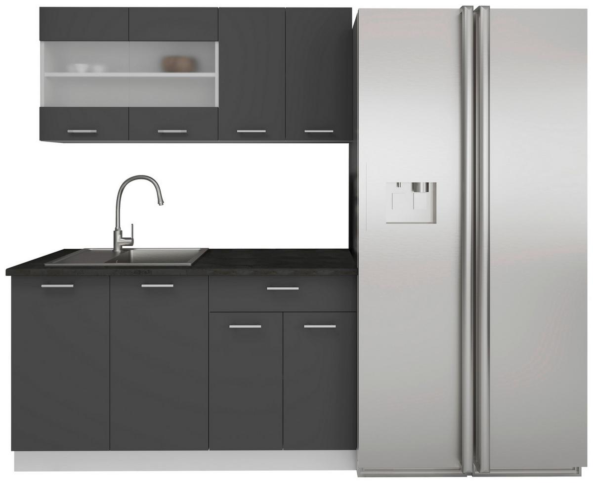 Majhna Kuhinja Esilo, Siva, Bela, 140 Cm - bela/barve aluminija, Konvencionalno, kovina/leseni material (140cm) - MID.YOU