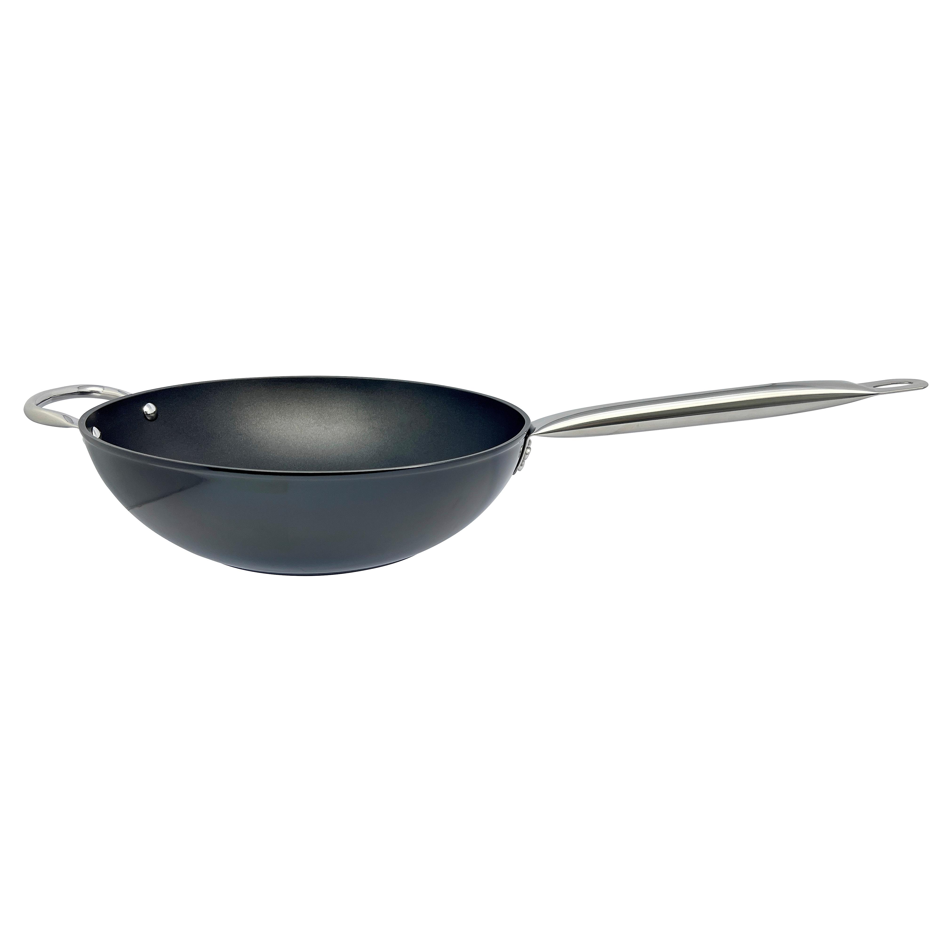 Wokpfanne Classic Ø ca. 30cm - Silberfarben/Schwarz, KONVENTIONELL, Metall (30/9cm) - Mömax