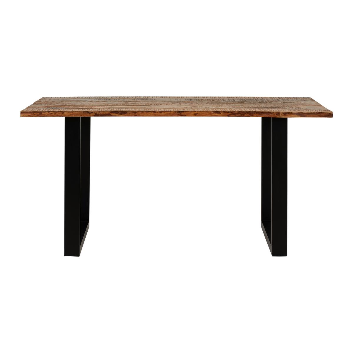 Esstisch Massivholz "Arya", ca. 160x85 cm, Akazie - Schwarz/Akaziefarben, Modern, Holz/Metall (160/85/76cm) - Bessagi Home