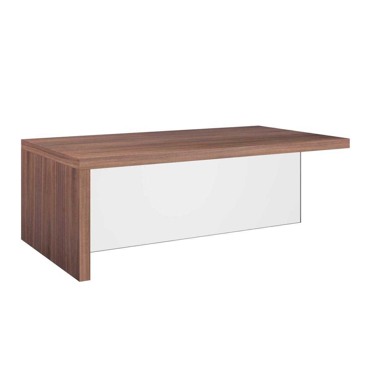 Couchtisch Nayla Walnussfarben MDF/Glas - Klar/Walnussfarben, MODERN, Glas/Holz (110/38/60cm)