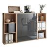 Aktenschrank Office Edition Sw Set 2 niedrig Eiche/Anthrazit - Anthrazit Hochglanz/Sonoma Eiche, MODERN, Holzwerkstoff (173/114/33cm) - MID.YOU