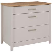 Schubkastenunterschrank Sardegna Kaschmir/Eiche - Kaschmir/Silberfarben, ROMANTIK / LANDHAUS, Holzwerkstoff/Metall (100/92/60cm) - home24