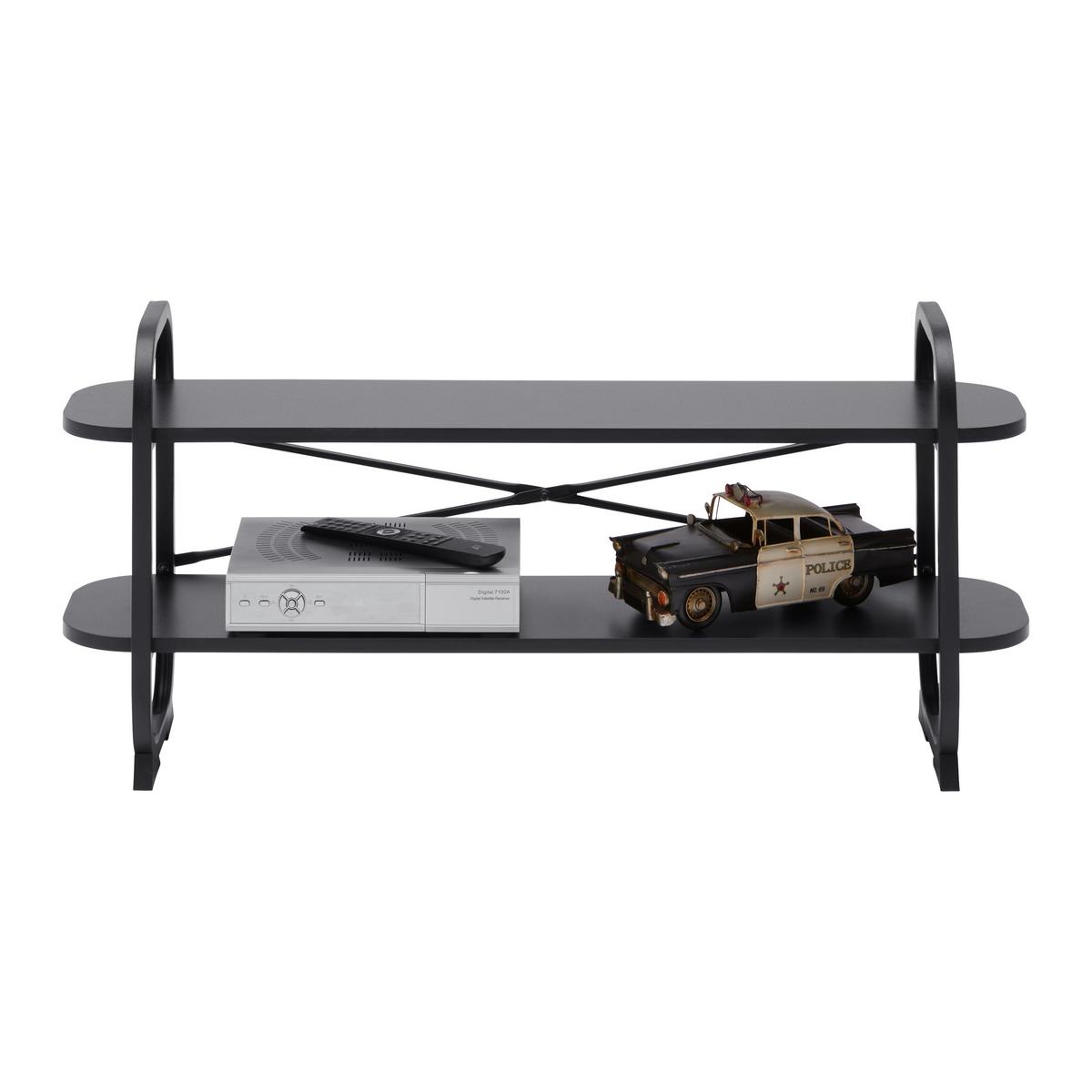 TV-Element Bend Schwarz - Schwarz, MODERN, Holzwerkstoff/Metall (100/44/27cm) - Based