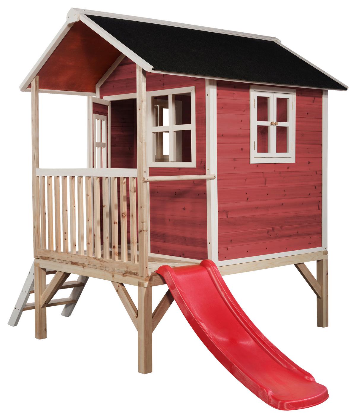 Igralna Hišica Exit Loft 300, Rdeča - rdeča, Konvencionalno, les (369/190/215cm) - EXIT Toys