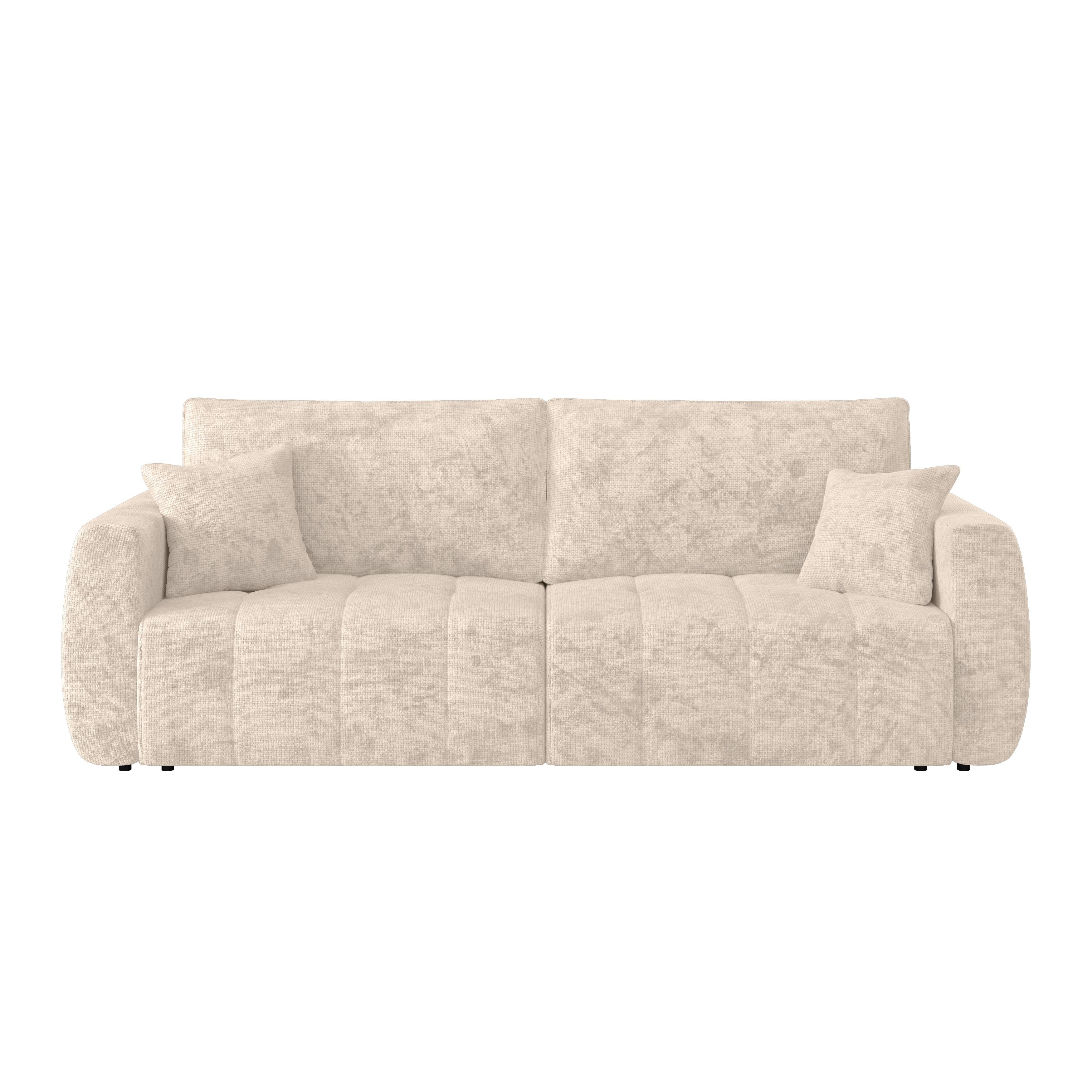 Canapea extensibila BALI - alb/gri, Modern, lemn/textil (245/74-90/104cm) - Luca Bessoni