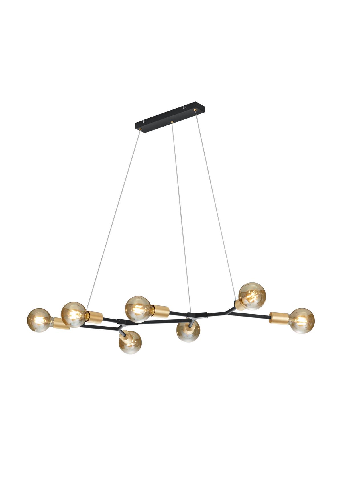 Hängeleuchte Pendel Cross in Schwarz/Bronze max. 28 Watt - Schwarz/Bronzefarben, LIFESTYLE, Metall (91/45/150cm) - Trio Leuchten