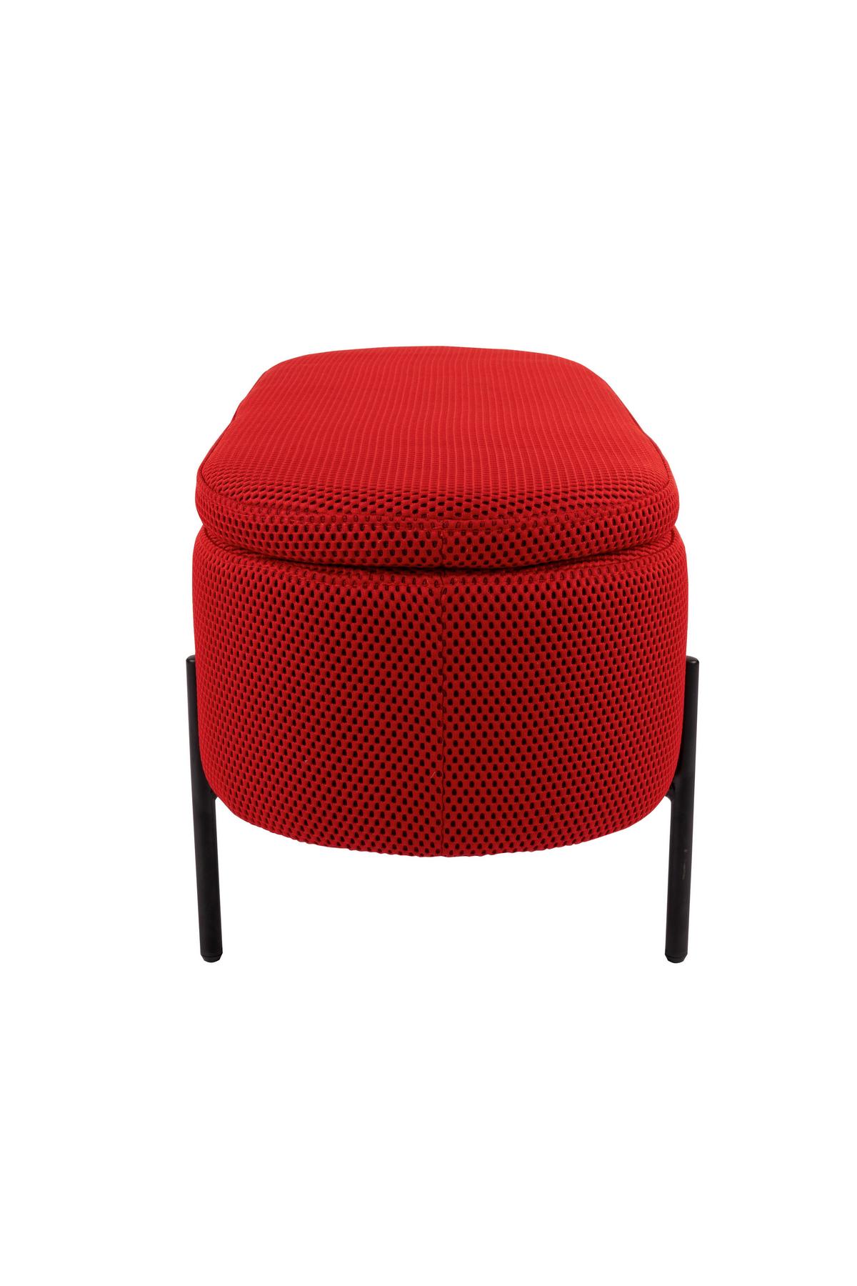 Hockerbank B412827-5 Carla - Rot/Schwarz, Design, Textil/Metall (95/43/36cm) - Globo