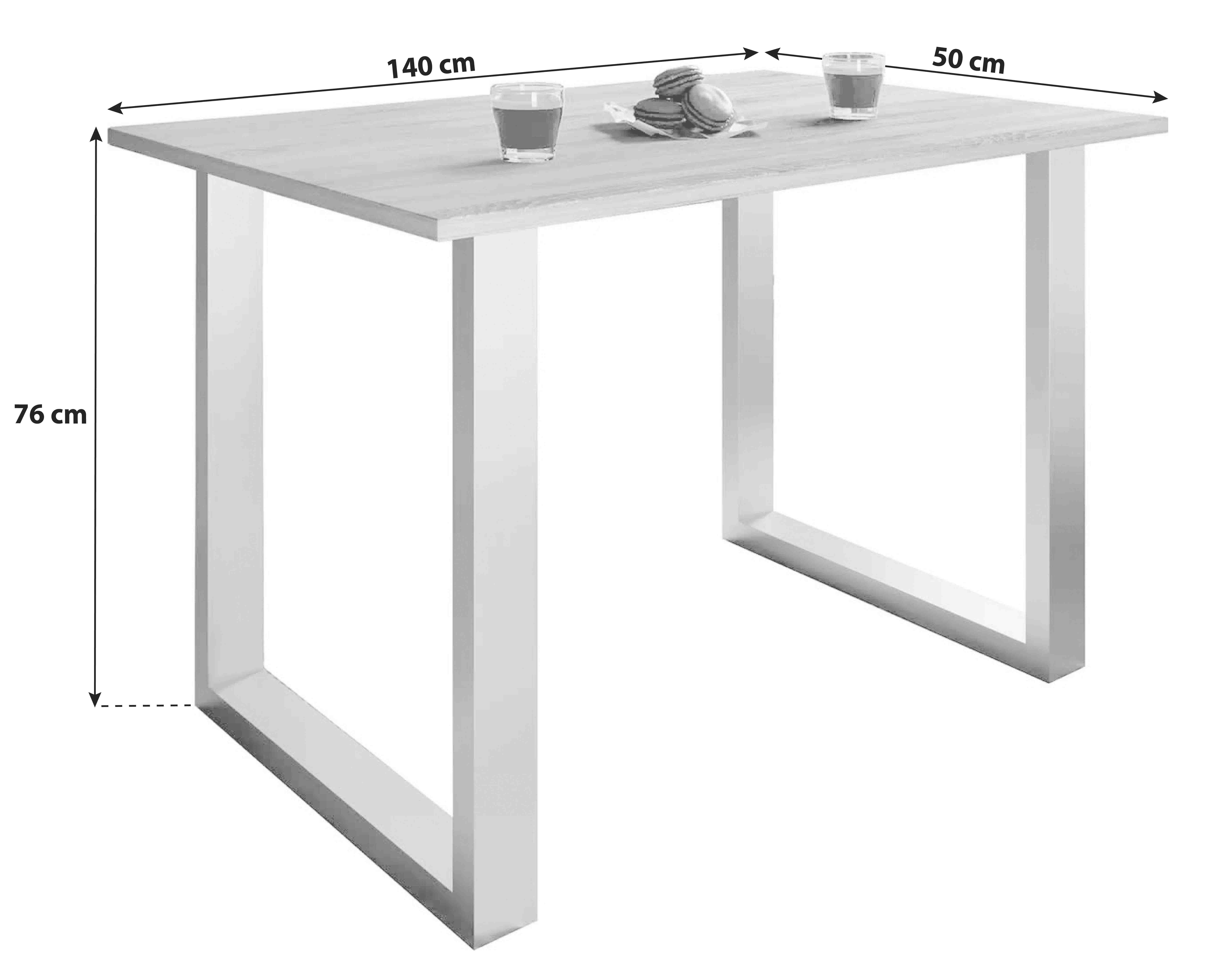 Jedilna Miza Xona, Hrast, Črna - črna/hrast sonoma, Basics, leseni material (140/50/76cm) - MID.YOU