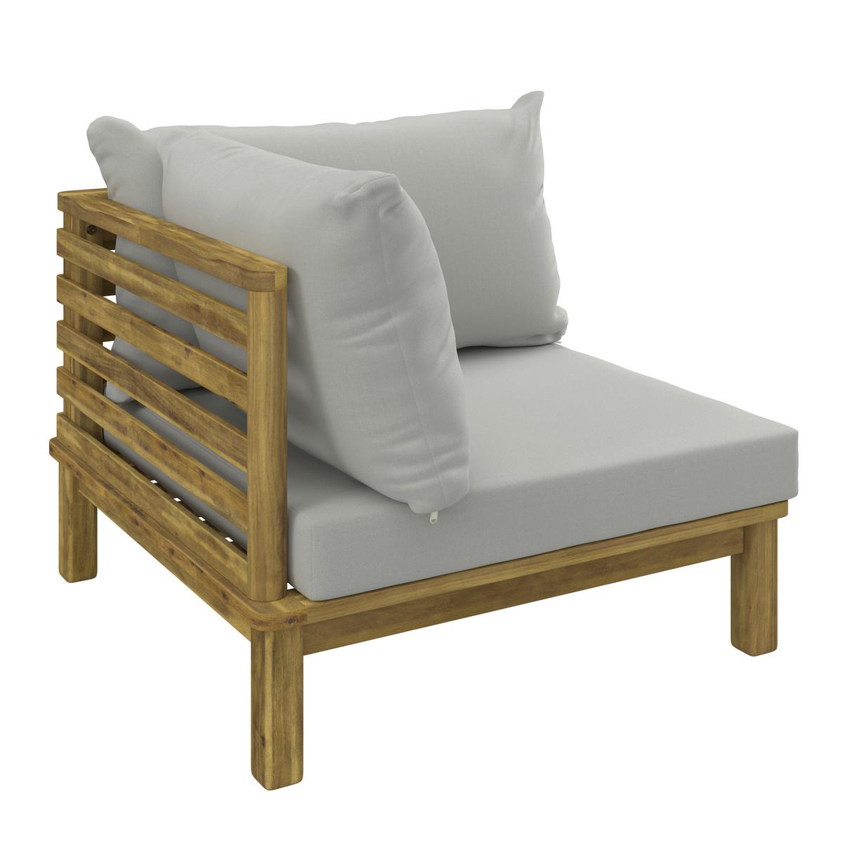 TARASOWY ELEMENT NAROŻNY LARIO - kolor akacjowy/greige, Natur, drewno (75/59/75cm) - Ambia Garden