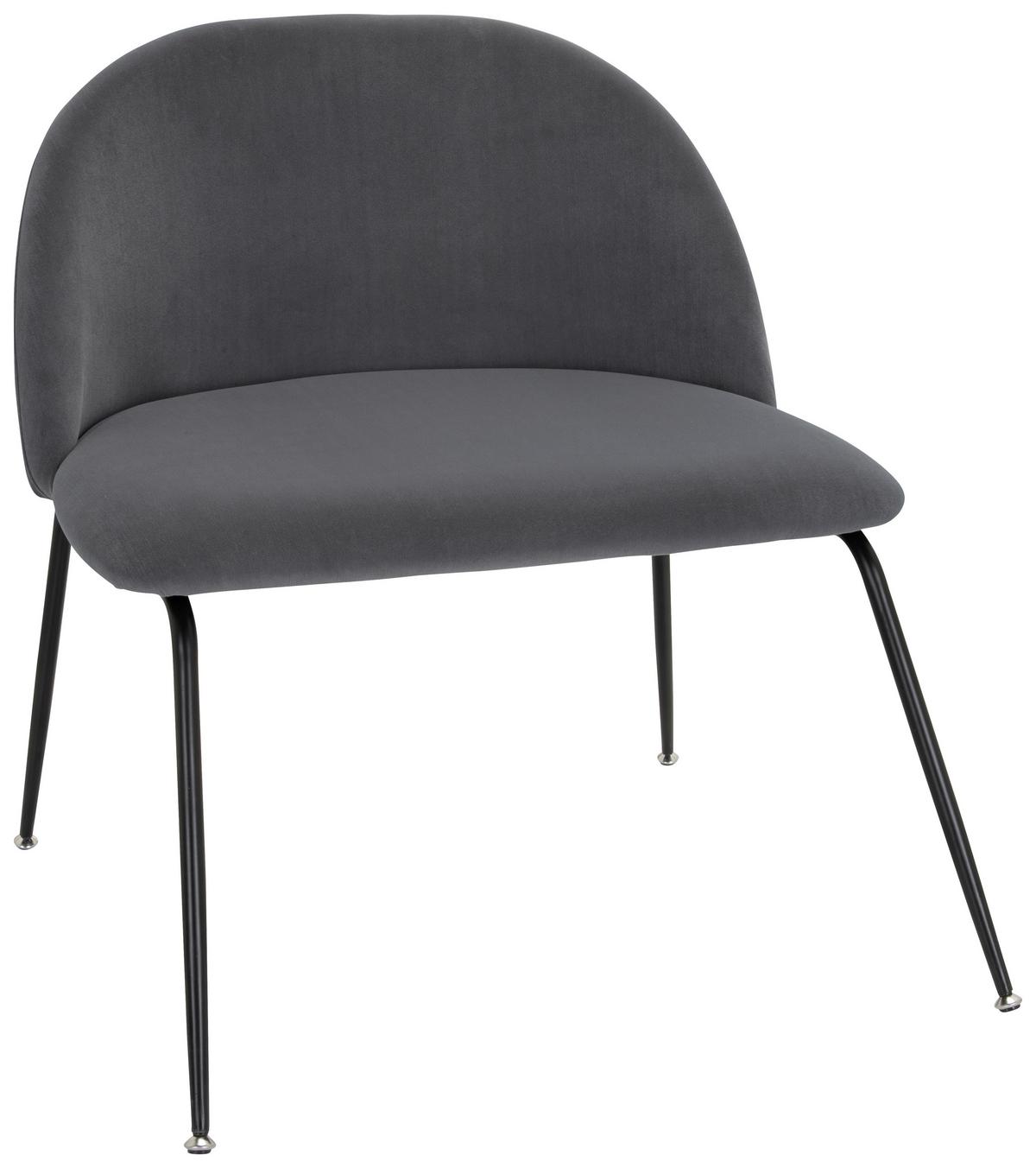 Stol Velvo, Siva - siva/črna, Basics, kovina/tekstil (72/80/65cm) - MID.YOU