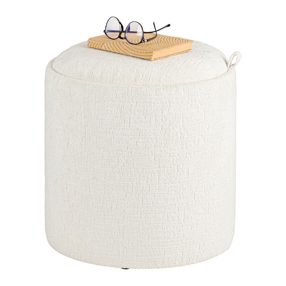 Hocker Chessy Weiß - Weiß, MODERN, Holzwerkstoff/Textil (39,5/40.5cm) - Mömax