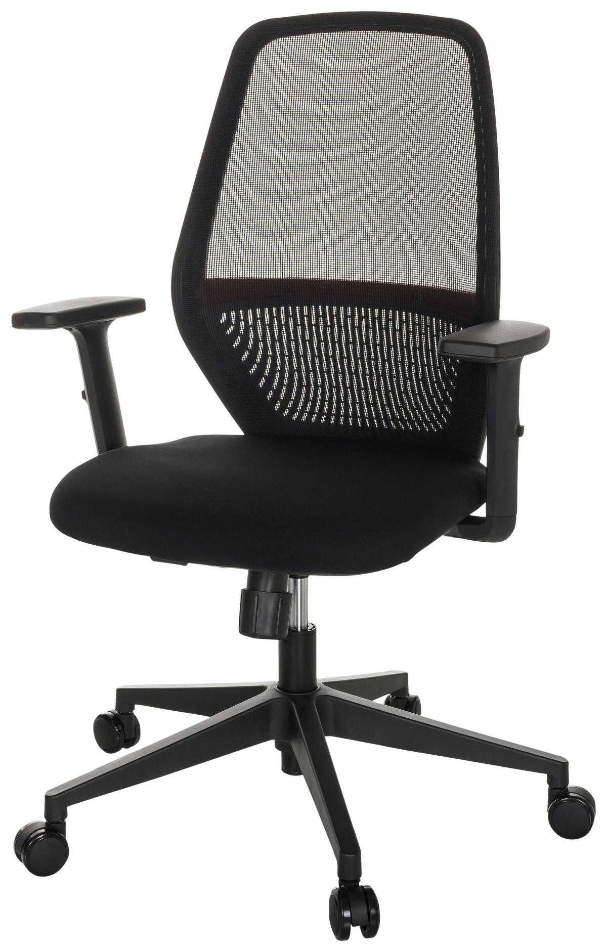 Pisarniški Stol Carlow I, Črna - črna, Basics, umetna masa/tekstil (65/98/65cm) - MID.YOU