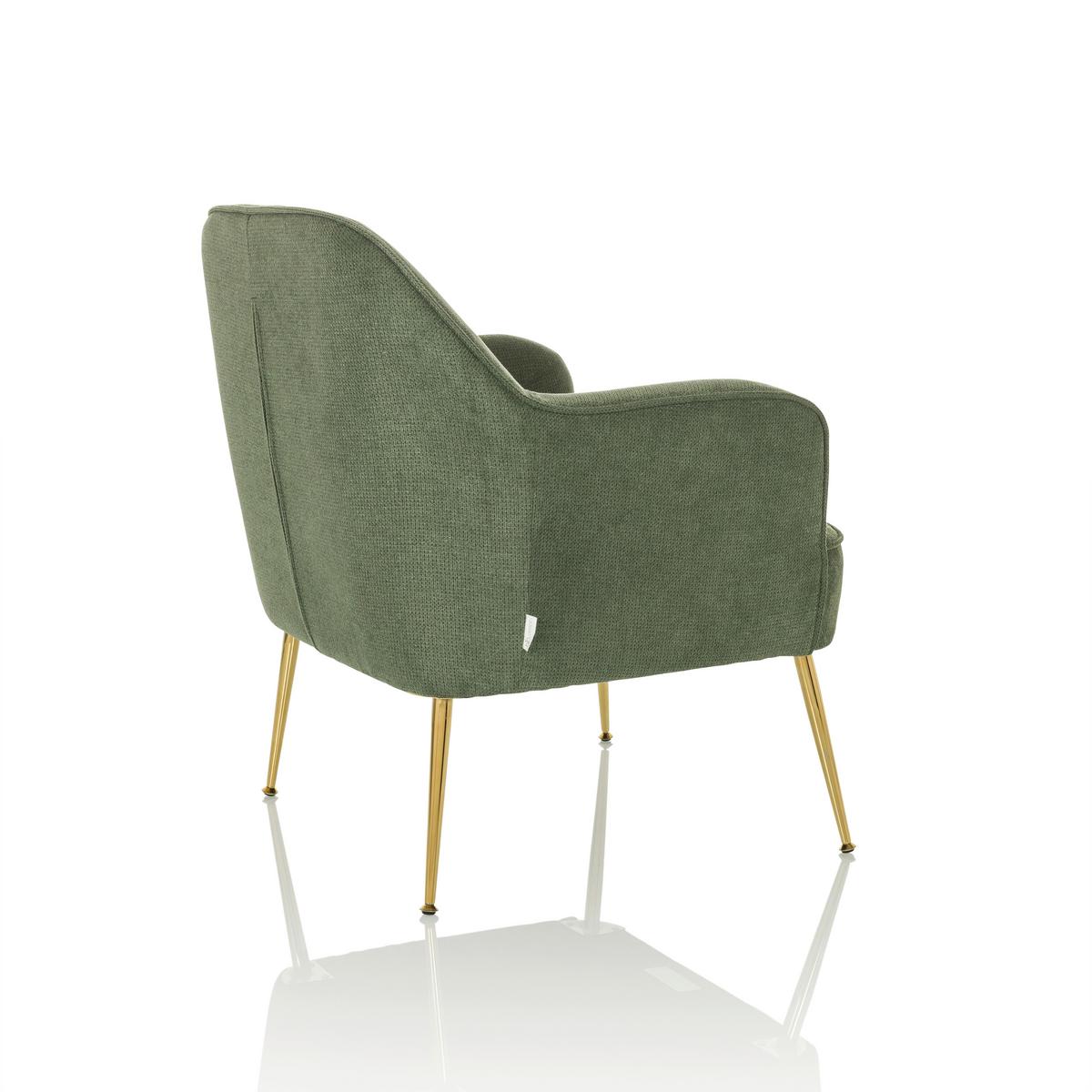 Naslanjač Thassos, Zelena - zelena, Moderno, kovina/tekstil (70/82/66cm) - MID.YOU