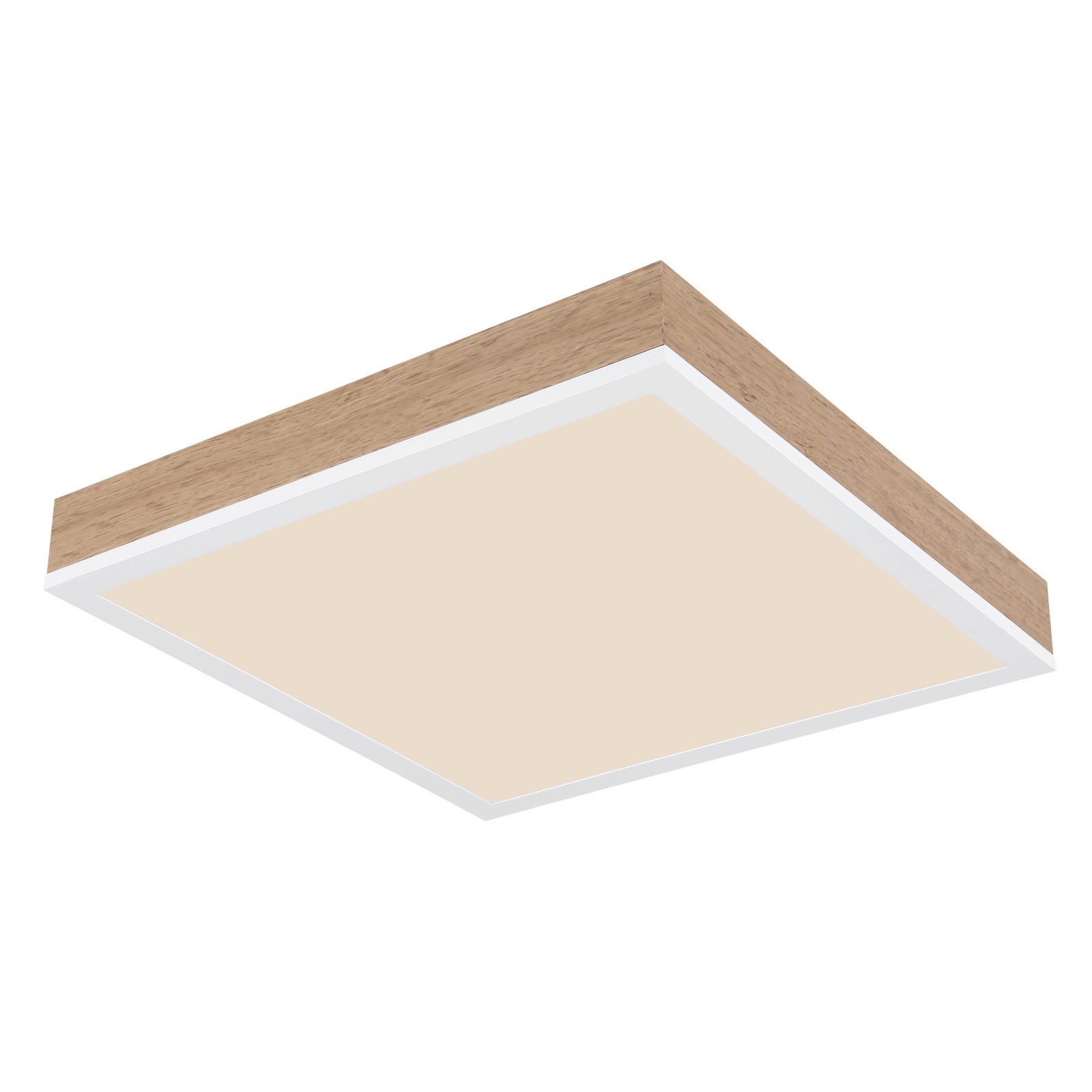 LED-Deckenleuchte Doro Opal/Weiß max. 12 Watt - Opal/Weiß, Natur, Holz/Kunststoff (30/30/6cm) - Globo