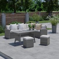 Garnitură grădină Alex montaj dreapta - gri, Modern, plastic/textil (179/73/68cm) - Mömax