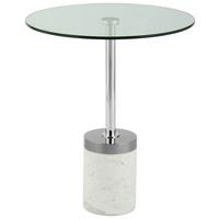BEISTELLTISCH LANA 125 SILBER / WEISS - Weiss/Silberfarben, Design, Glas/Stein (46/46/53cm) - Kayoom