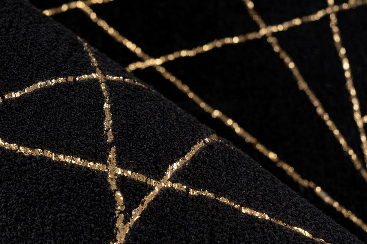 FLACHWEBETEPPICH BIJOU 125 - Goldfarben/Schwarz, Konventionell, Textil (120/170cm) - Kayoom