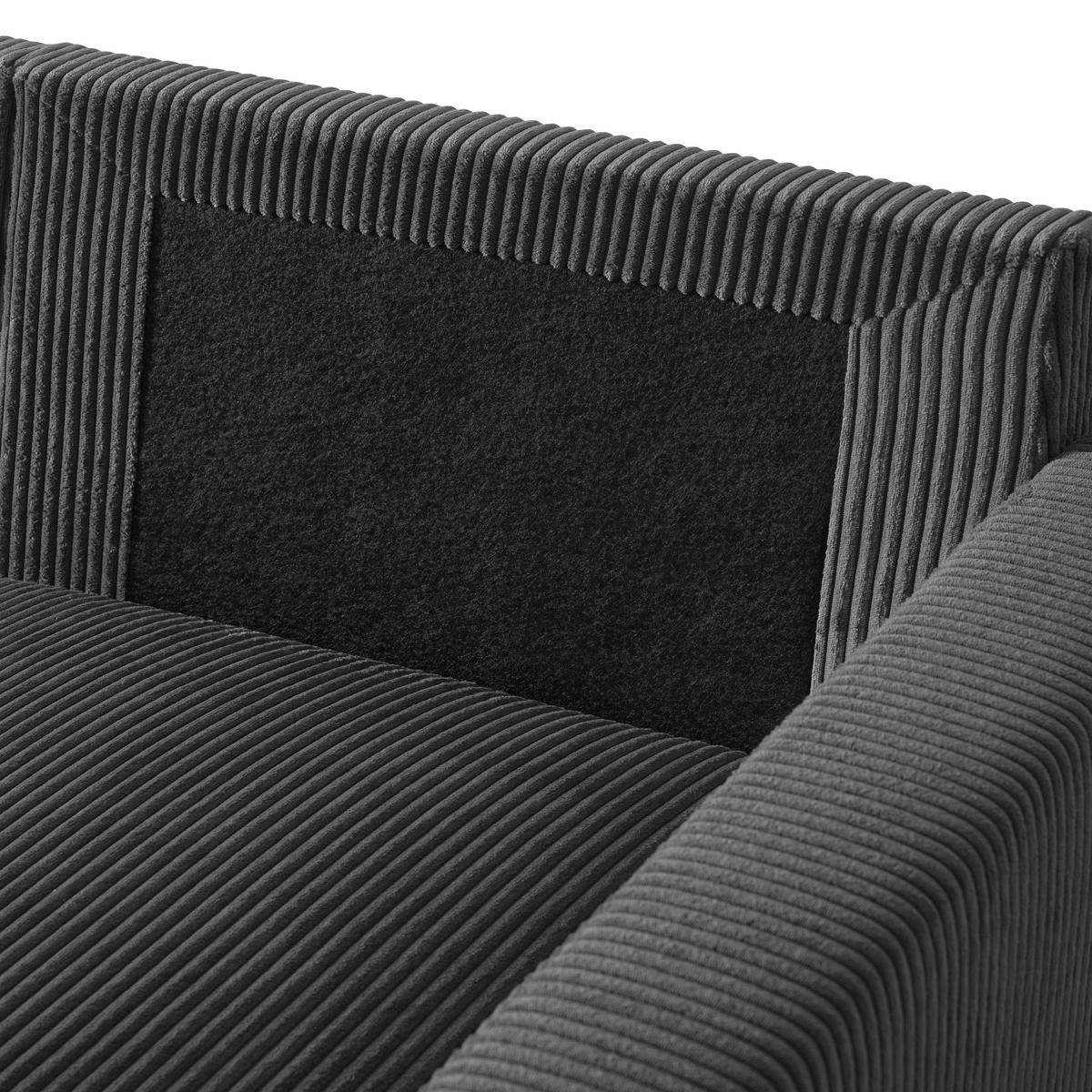 Sarokkanapé Martina - antracit, Modern, faalapú anyag/textil (204/89cm) - Mömax