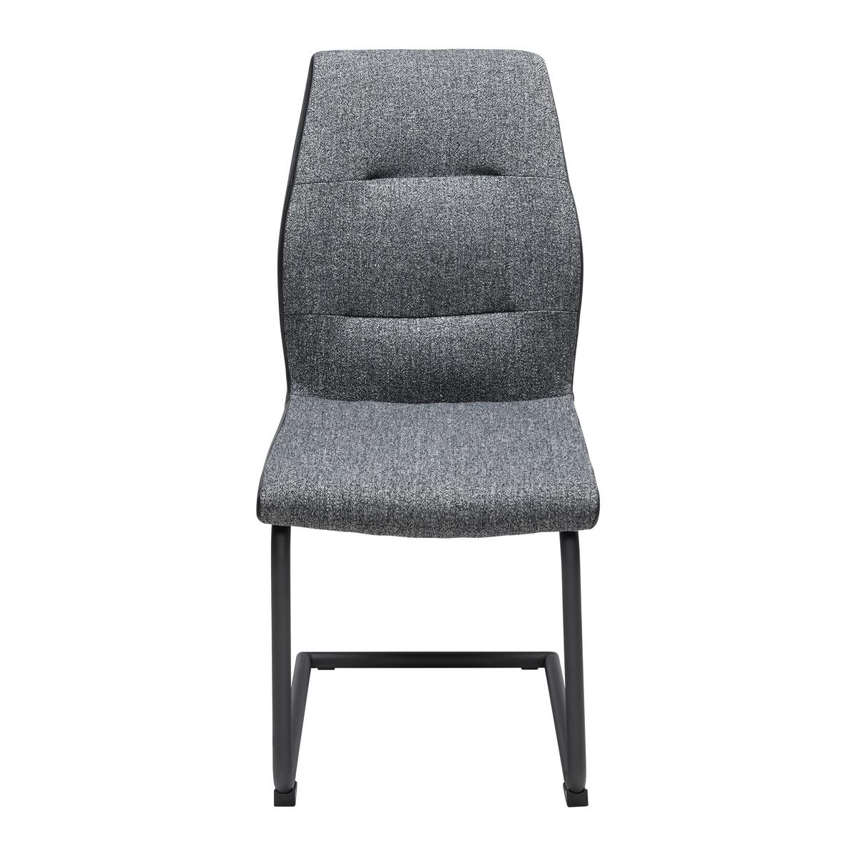 KRZESŁO NA PŁOZIE CANIO - czarny/ciemnoszary, Modern, metal/drewno (44/96/57cm) - Bessagi Home