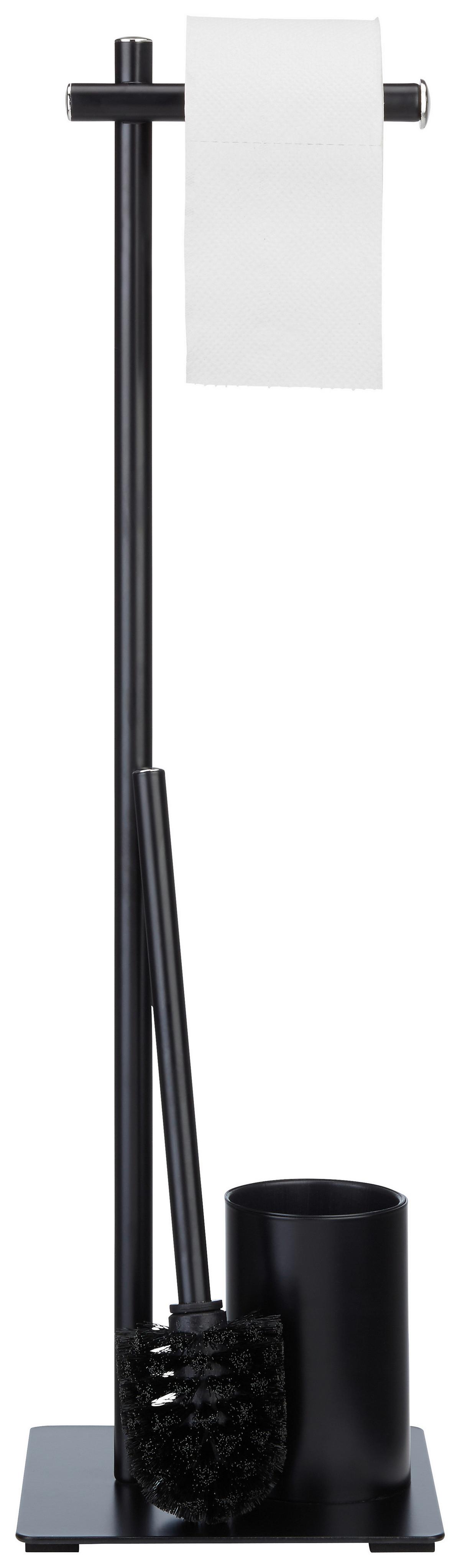 WC-Bürstenkombination aus Metall in Schwarz - Schwarz, Modern, Kunststoff/Metall (20/71,5/20cm) - Mömax