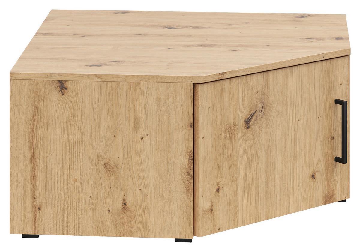 Aufsatzschrank Multistauraum Eiche Artisan - Schwarz/Eiche Artisan, Modern, Holzwerkstoff/Kunststoff (71,5/35/71,5cm) - Premium Living