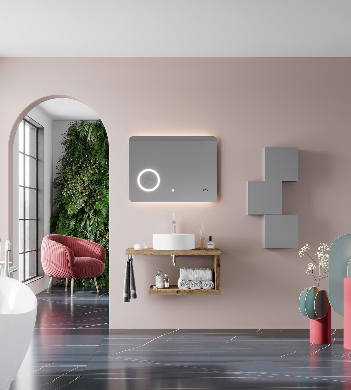 Világító Tükör Spr204 - Design (80/60/2.9cm)